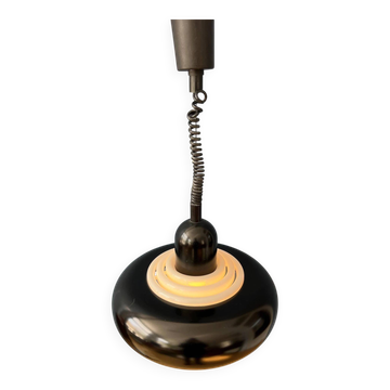 Suspension vintage noire UFO space age par Knud Christensen