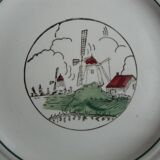 Set of 5 antique dessert plates St Amand décor Flanders