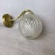 Brass and glass swan neck wall sconce lamp 1980s