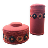 Vintage orange toilet storage boxes