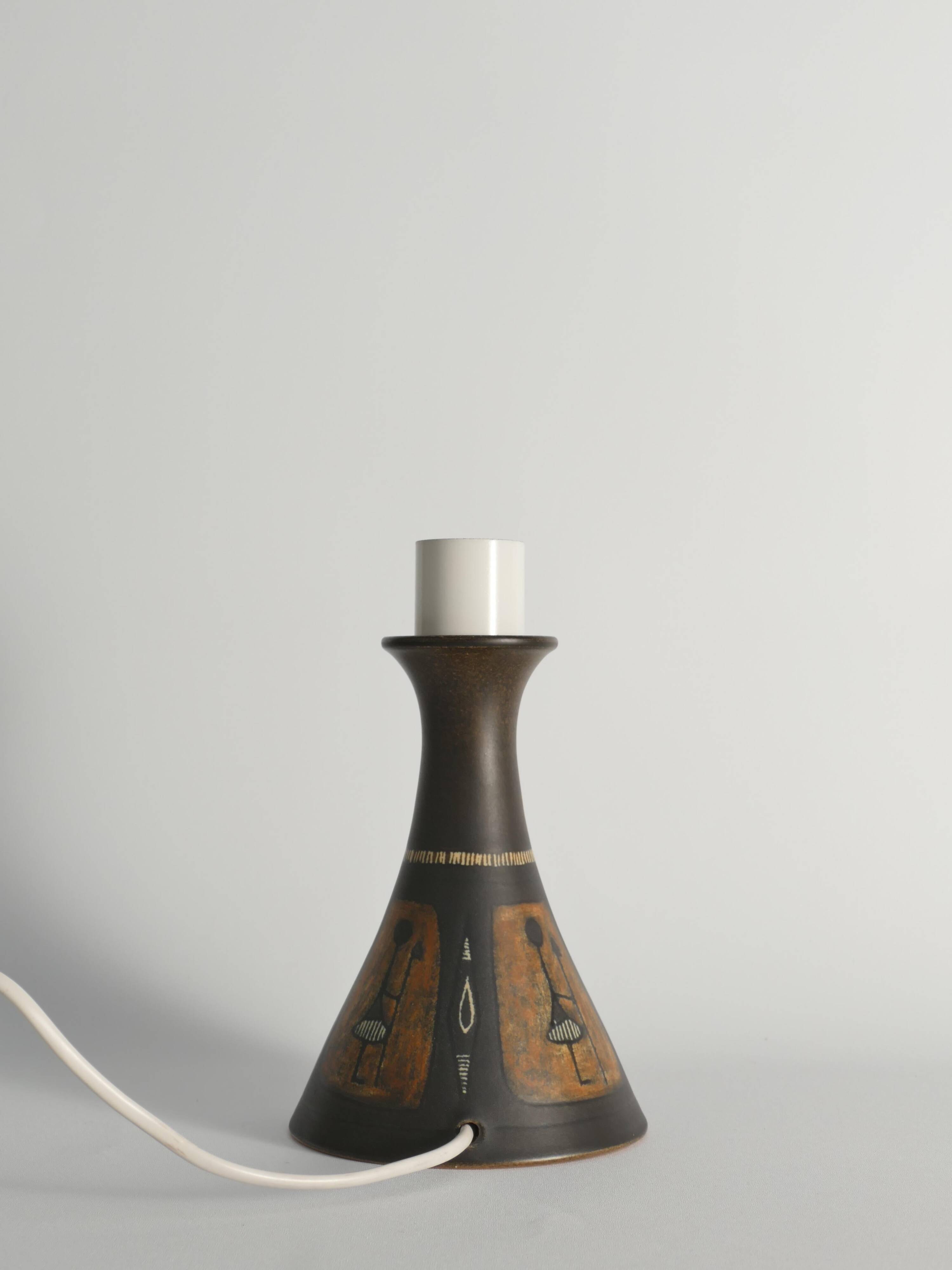 Unique Scandinavian Modern Ceramic Table Lamp by Munk, Sweden