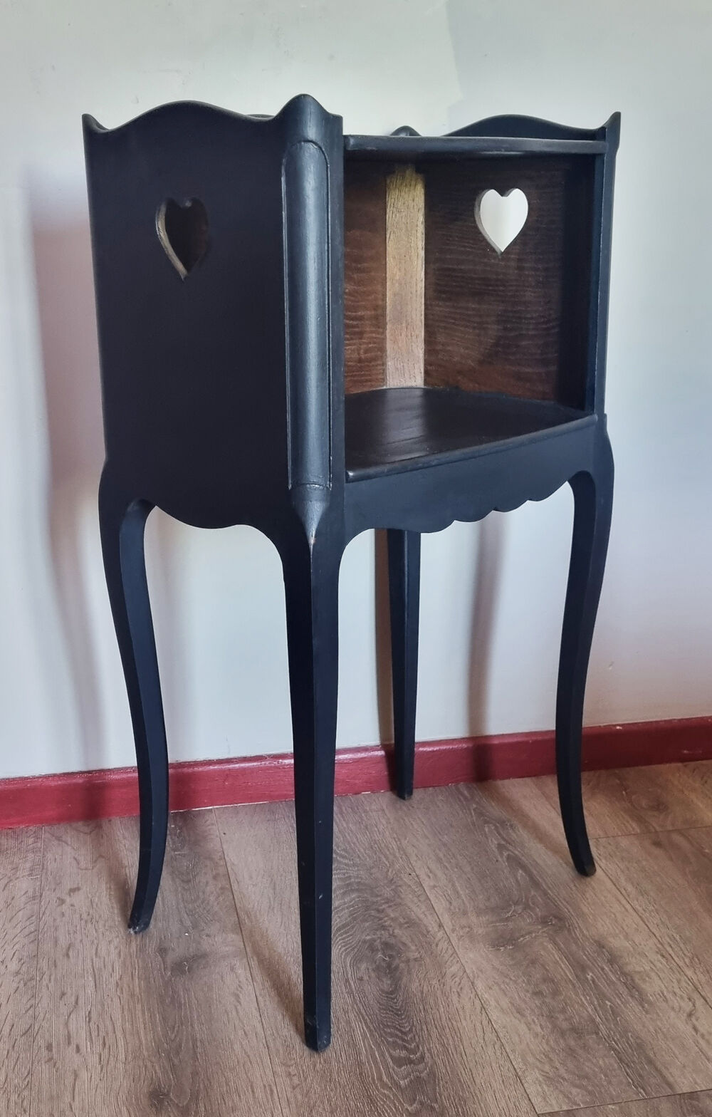Pair of vintage bedside tables, 60s, Louis XV style, restyled