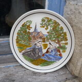 Antique decorative plate Pornic ceramic signed Henry Simon