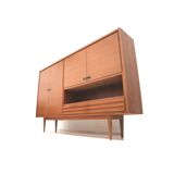 Large vintage highboard sideboard / wall unit made of teak from the 1960s