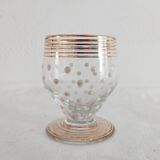 Ensemble de 5 petits verres pois en émail blanc