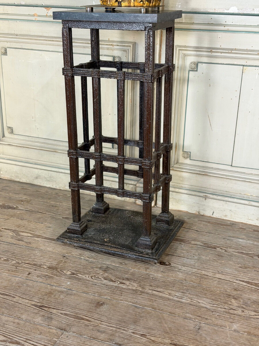 Pair of riveted wrought iron pedestals, circa 1900