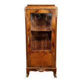 Vitrine ancienne de style Louis XV / Transition – bois marqueté et bronzes