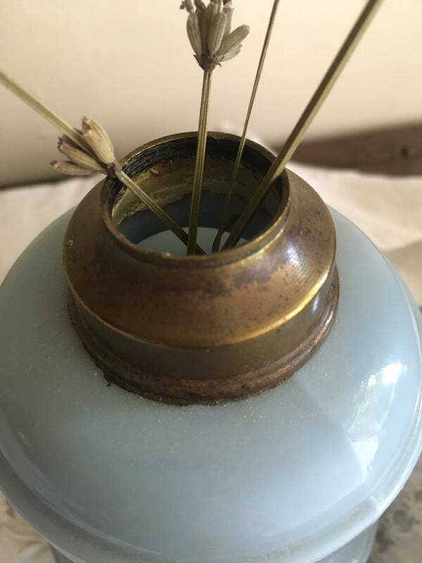 Blue Opaline lamp base