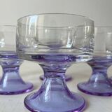 Set of 6 purple footed champagne glasses