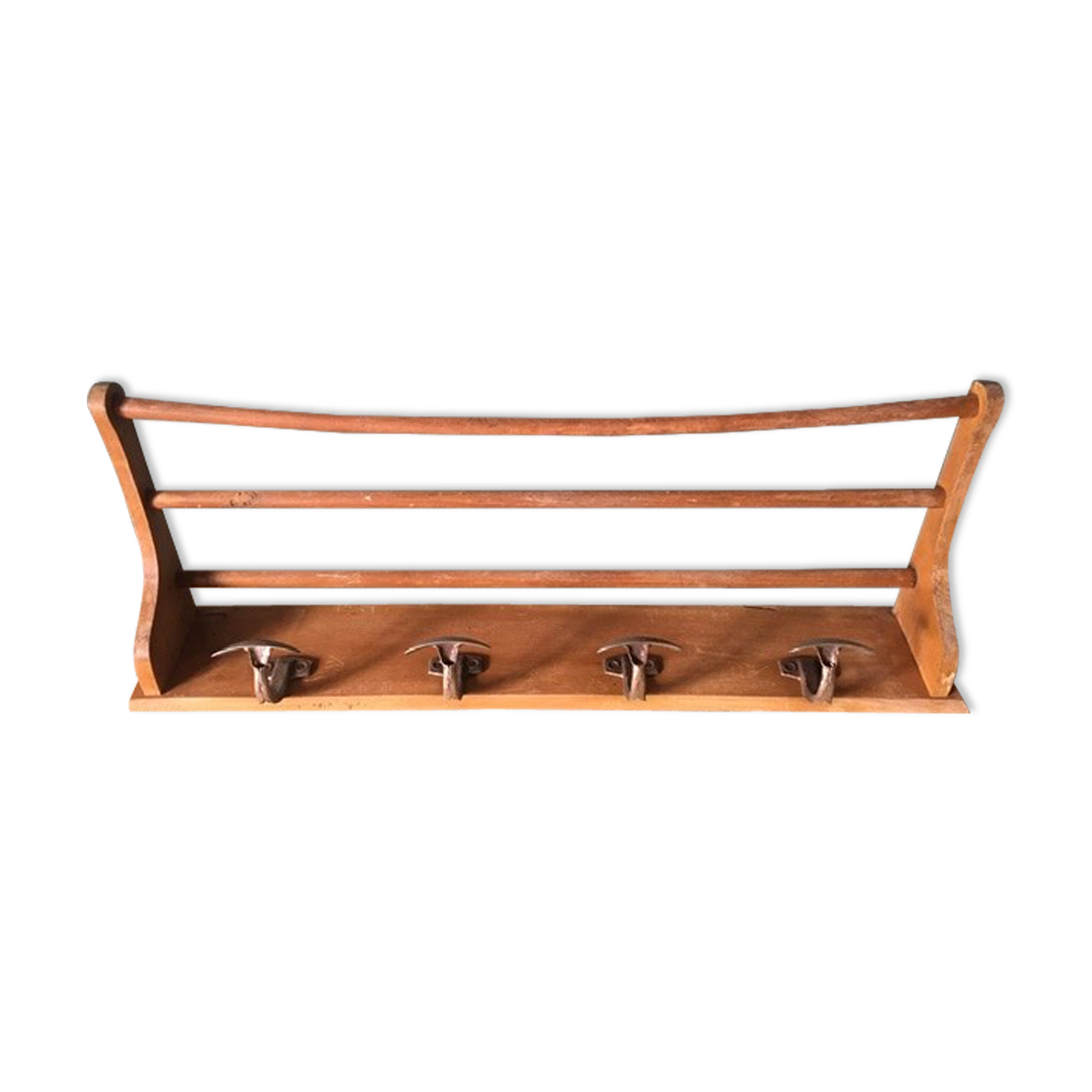 Wooden and metal coat rack