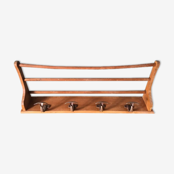 Wooden and metal coat rack