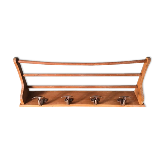 Wooden and metal coat rack