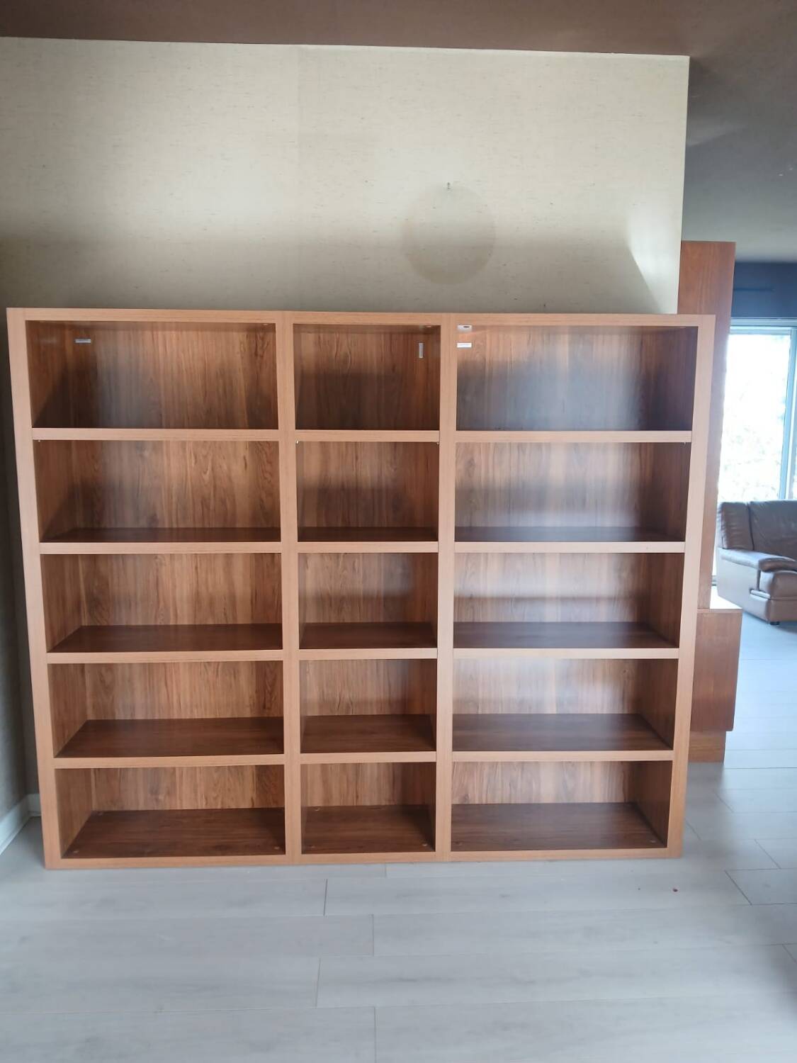 Large Gauthier library – warm wood – elegant lines – 21