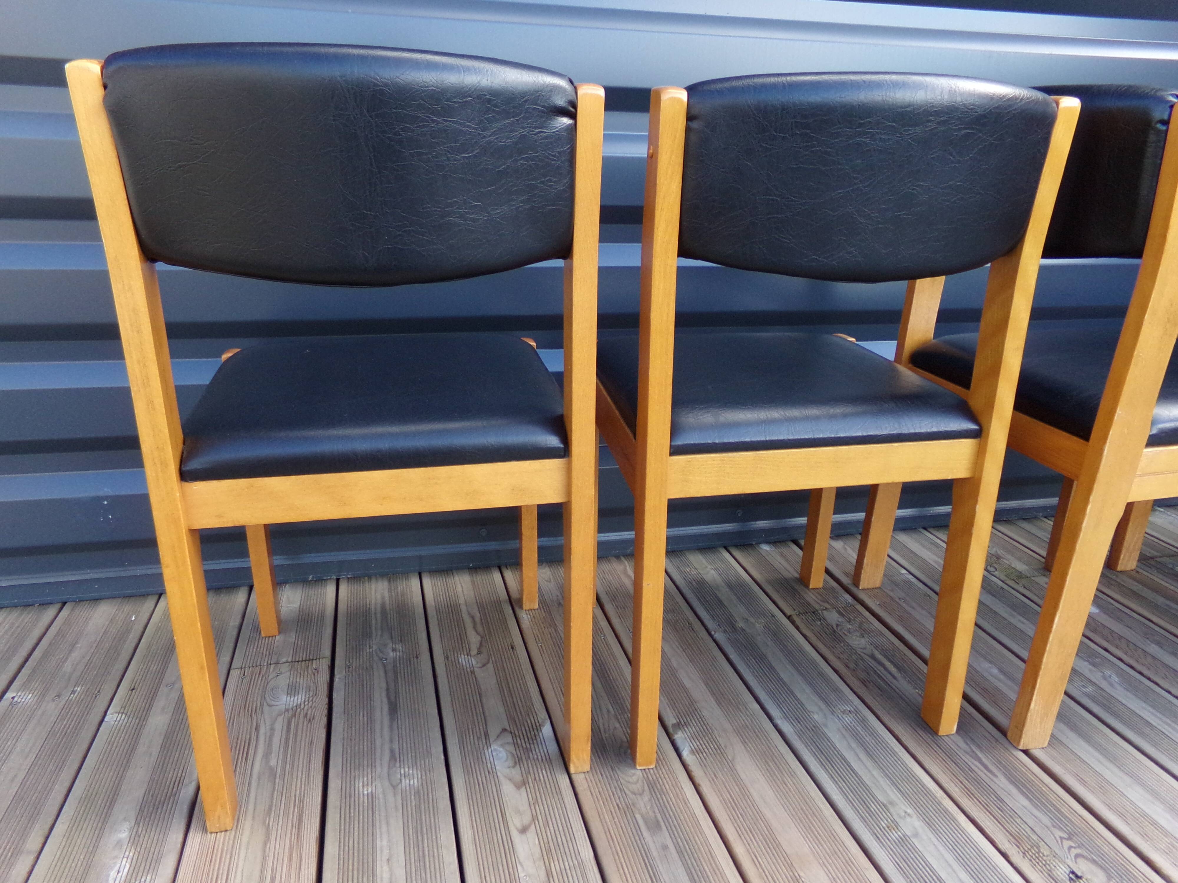 4 chairs baumann imitation black leather