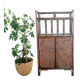Rattan and cane bookshelf shelf