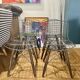 Set of 4 vintage Wire chairs in metal and wood