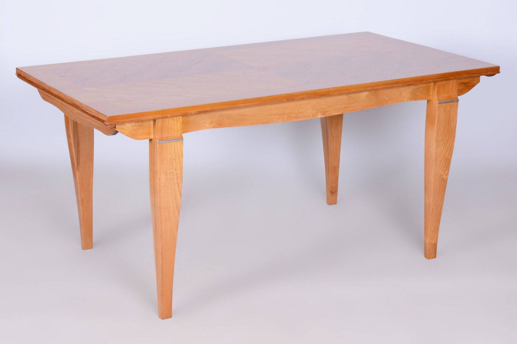 Art Deco Oak & Spruce Folding Table attributed to J. Leleu, France, 1920s