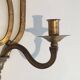 Golden Wrought Iron Wall Light with Oval Shield and Two Arms. French Work.