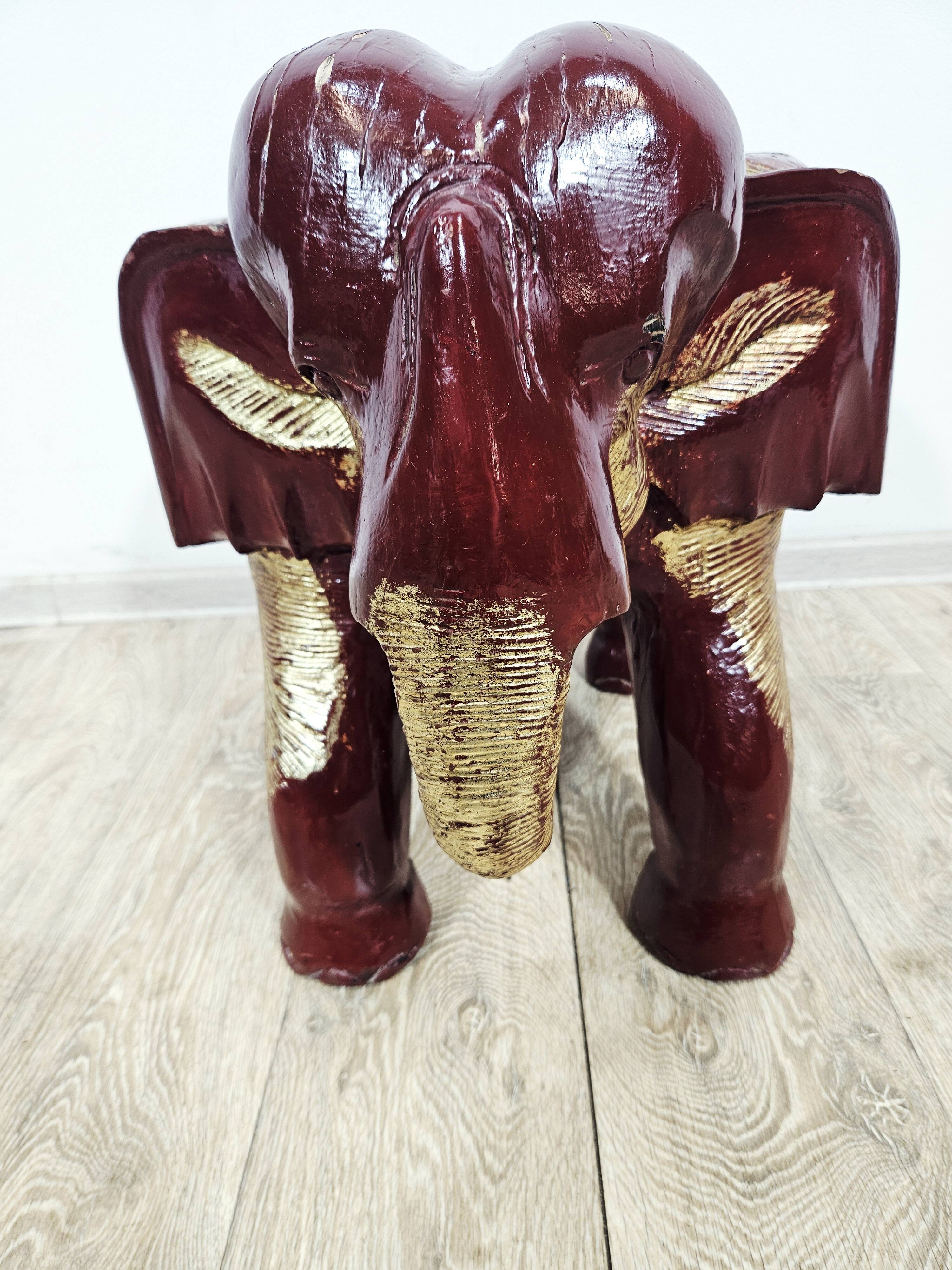 Antique elephant xl side stool / 19th century / unique boho chic piece.
