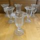 Set of 6 Ice Cream Bowls FIDENZA Moulded Glass Petal Shape Italy #E126