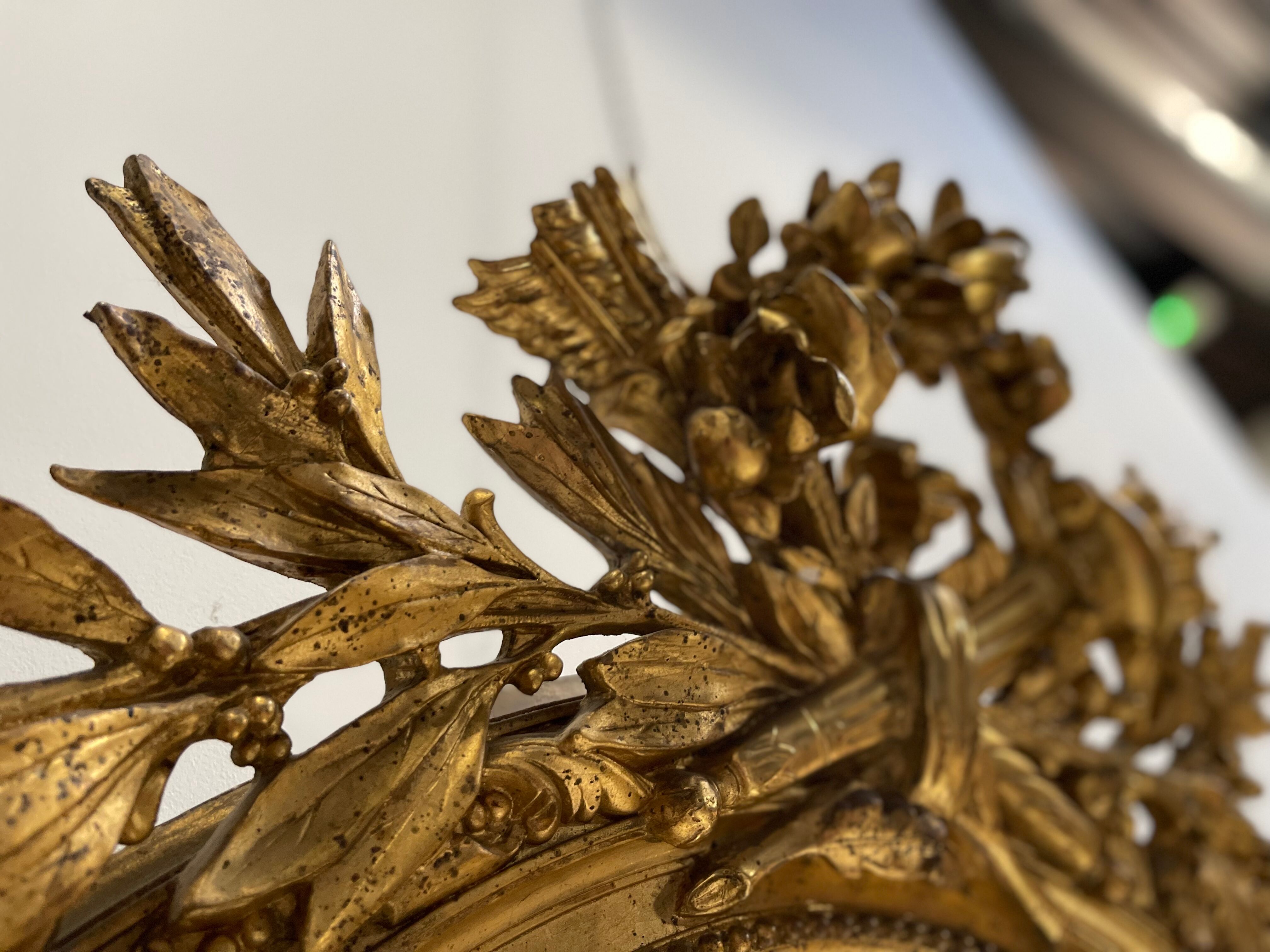 Mirror Louis XVI gilded wood - late nineteenth