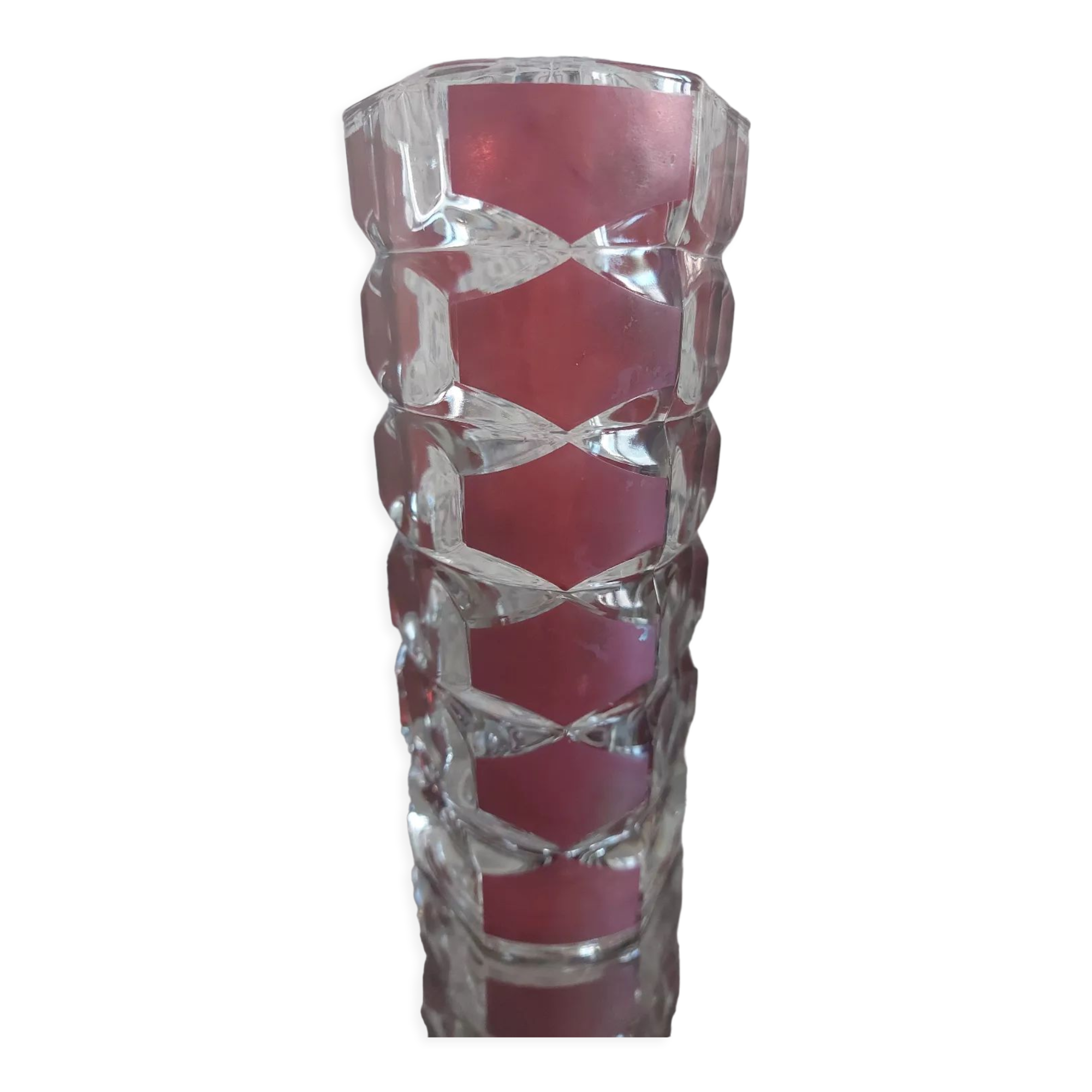 Vintage vase, 1970s, chiseled facets