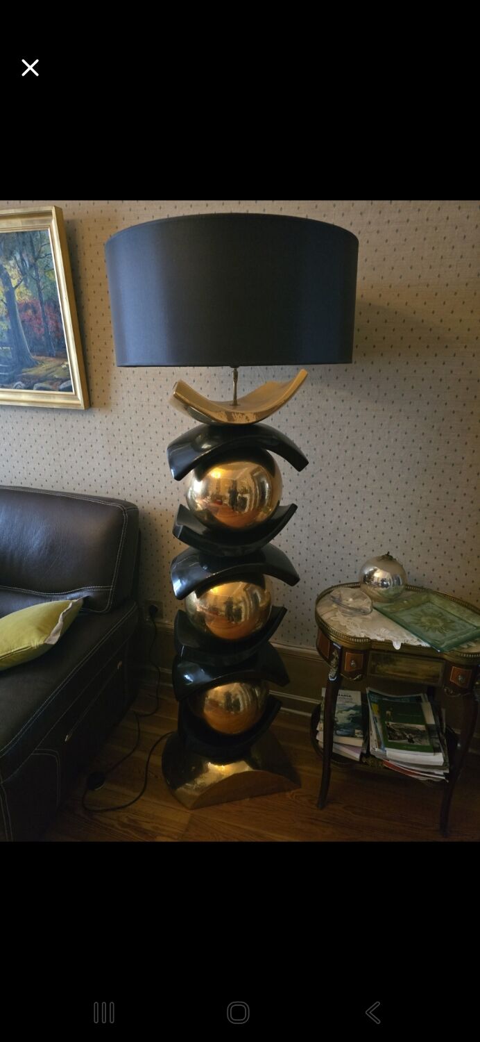 François Chatain – Grand sculptural floor lamp 1.7m “Spheres & Arcs”