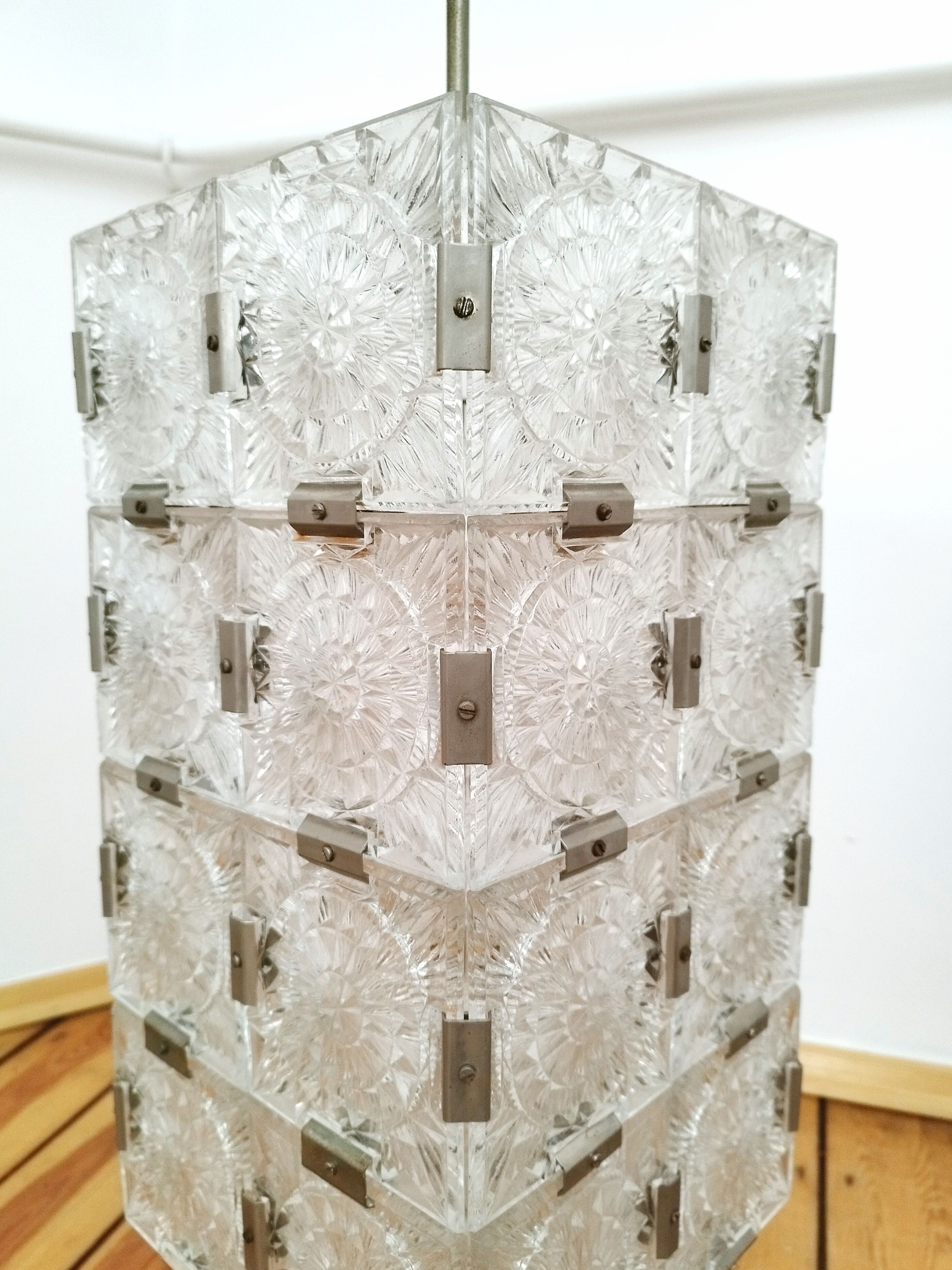 Pendant lamp Kamenický Šenov, Czechoslovakia 60s