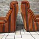 Pair of vintage 1970s modular armchairs – striped orange fabric