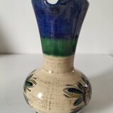 Pichet en faïence à décor floral, années 1950-1970