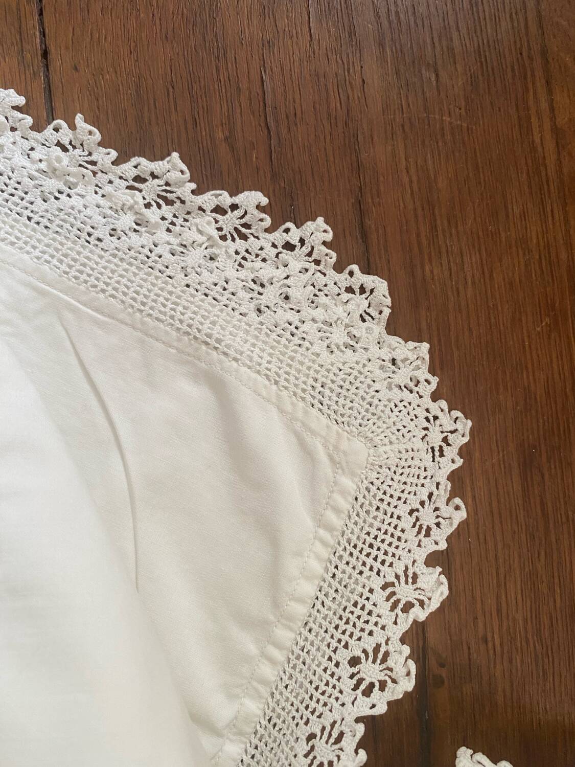 2 monogrammed JF trousseau pillowcases from the 30s.