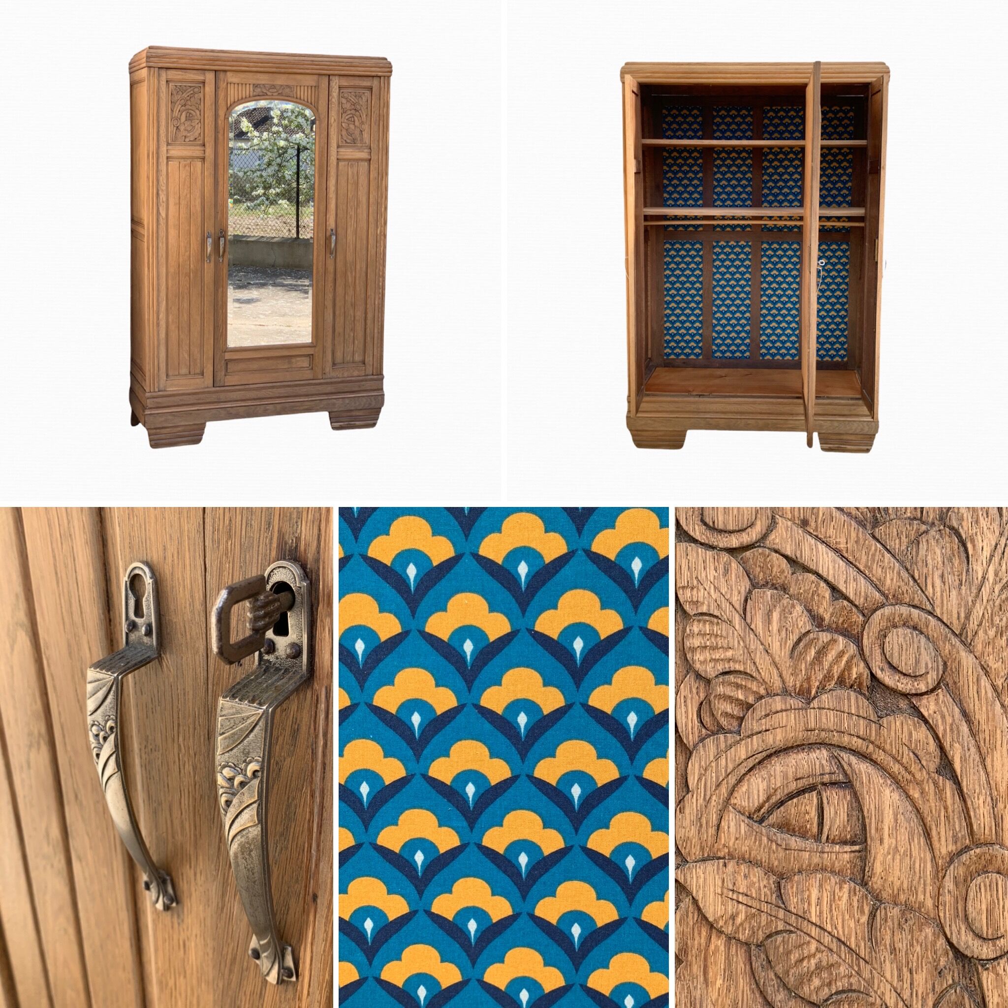 Parisian wardrobe raw wood 1920