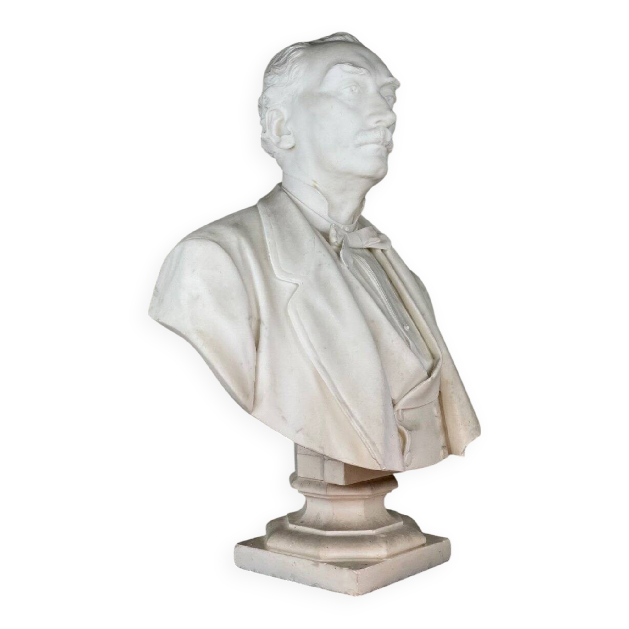 Buste masculin en marbre blanc statuaire, Carrare vers 1900