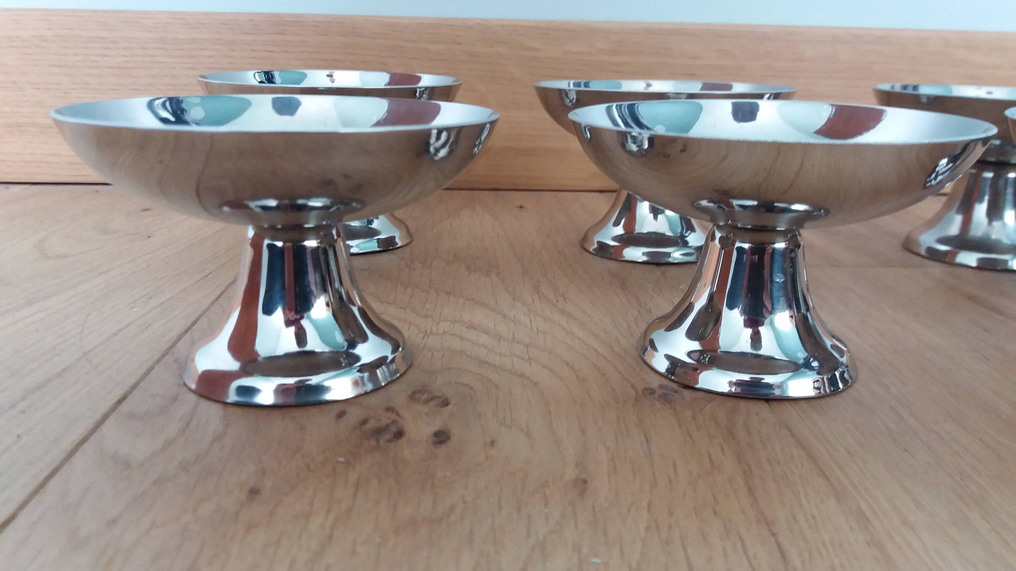 Guy Degrenne stainless steel ice cream cups