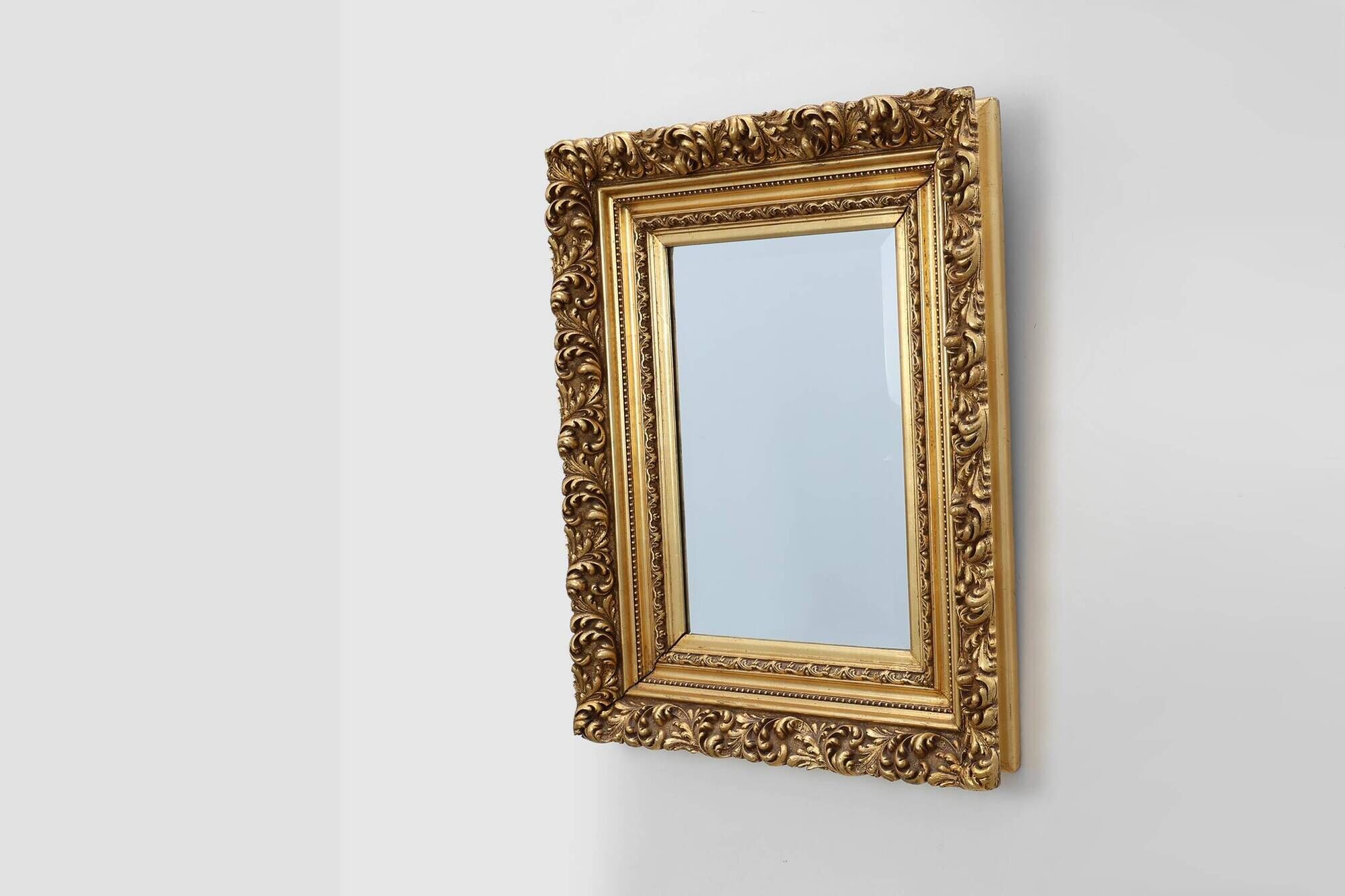 Baroque style giltwood mirror with acanthus carvings, France ca. 1880