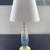 Yellow and blue ceramic lamp