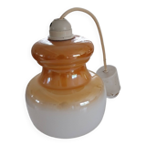 Pendant light in vintage orange and white opaline