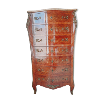 Semainier Louis XV rosewood marble and bronze