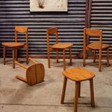 Set of 3 chairs and 2 stools