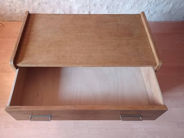 Commode vintage bois et pieds compas années 1950 1960