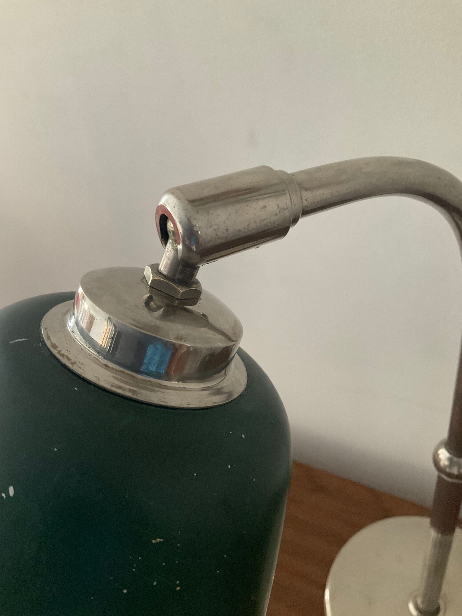 Lampe industrielle années 40-50 en laiton et aluminium
