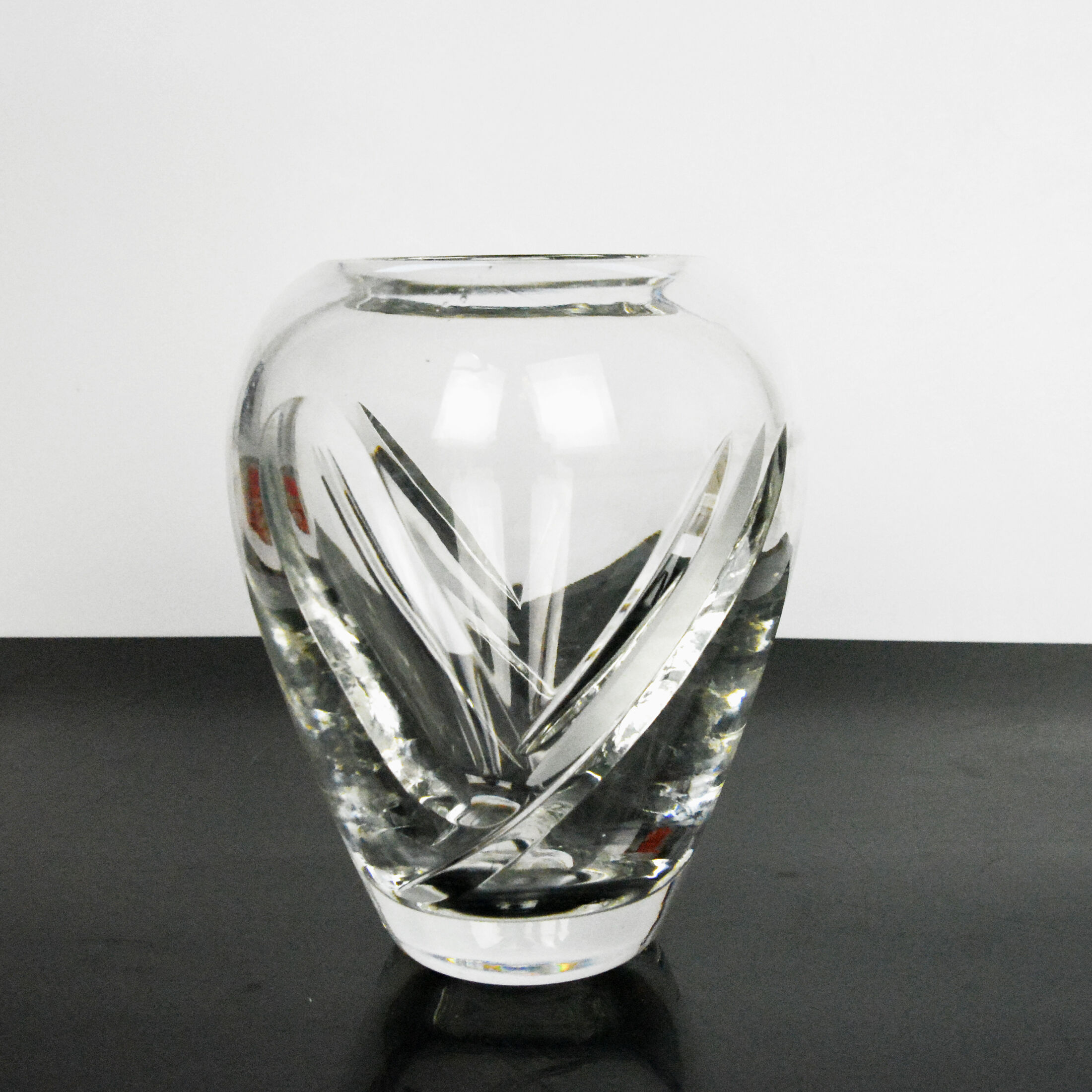 1980s crystal vase, Royal Doulton, UK