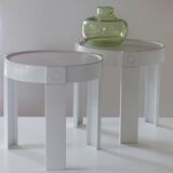 Pair of tables design Holland in white plastic