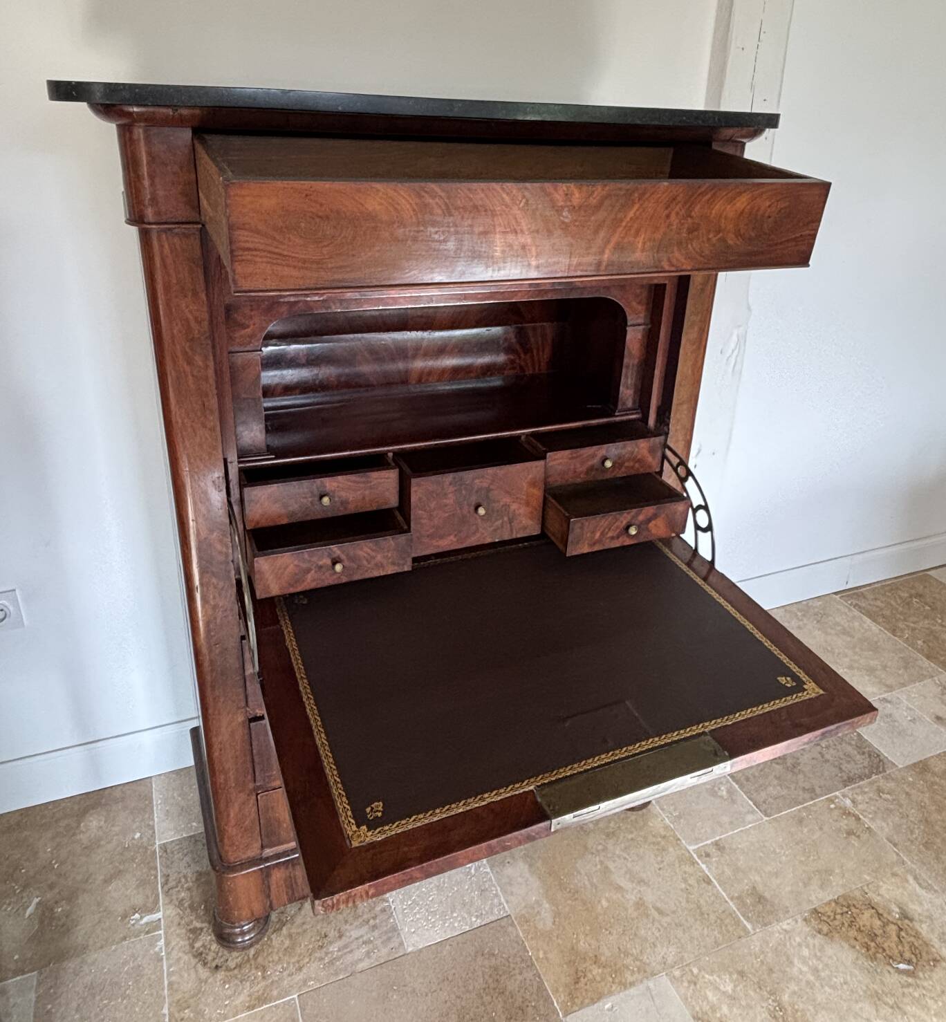 Flamed Mahogany Secretary - Louis-Philippe Period