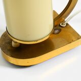 Rare and beautiful 1940s brass table lamp with opal glass shade