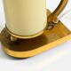 Rare and beautiful 1940s brass table lamp with opal glass shade