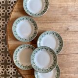 Set of 6 old hollow plates in iron earth, model Murier de Saint Amand