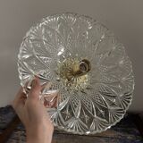 Large vintage chiseled glass wall light