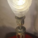 19th century chiseled bronze lamp