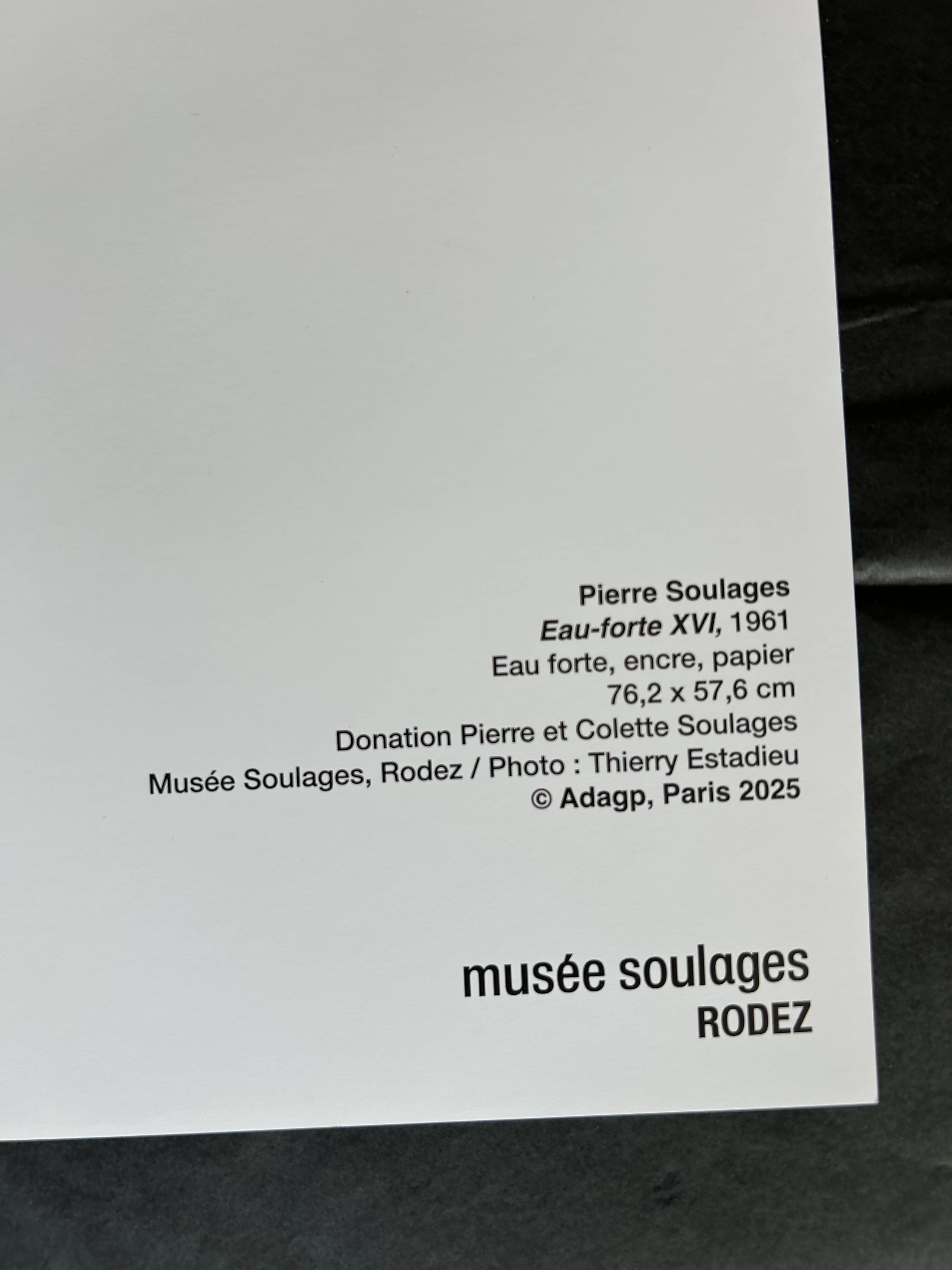 Pierre Soulages - Poster after Etching XVI on paper - 1961